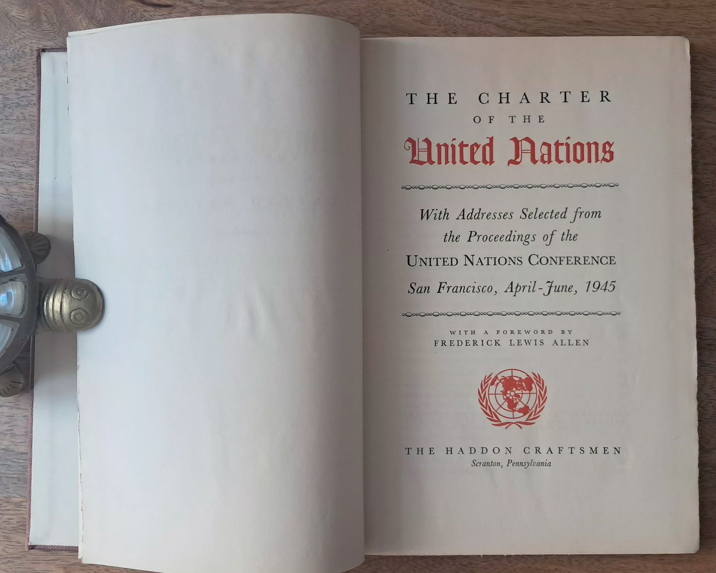 1945 United Nations Charter | Presentation Copy | San Francisco Conference | Original Commemorative Edition