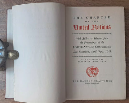 1945 United Nations Charter | Presentation Copy | San Francisco Conference | Original Commemorative Edition